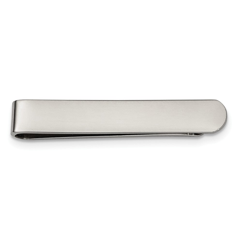 Men's Polished Stainless Steel Narrow Money Clip, Item M8141 by The Black Bow Jewelry Co.
