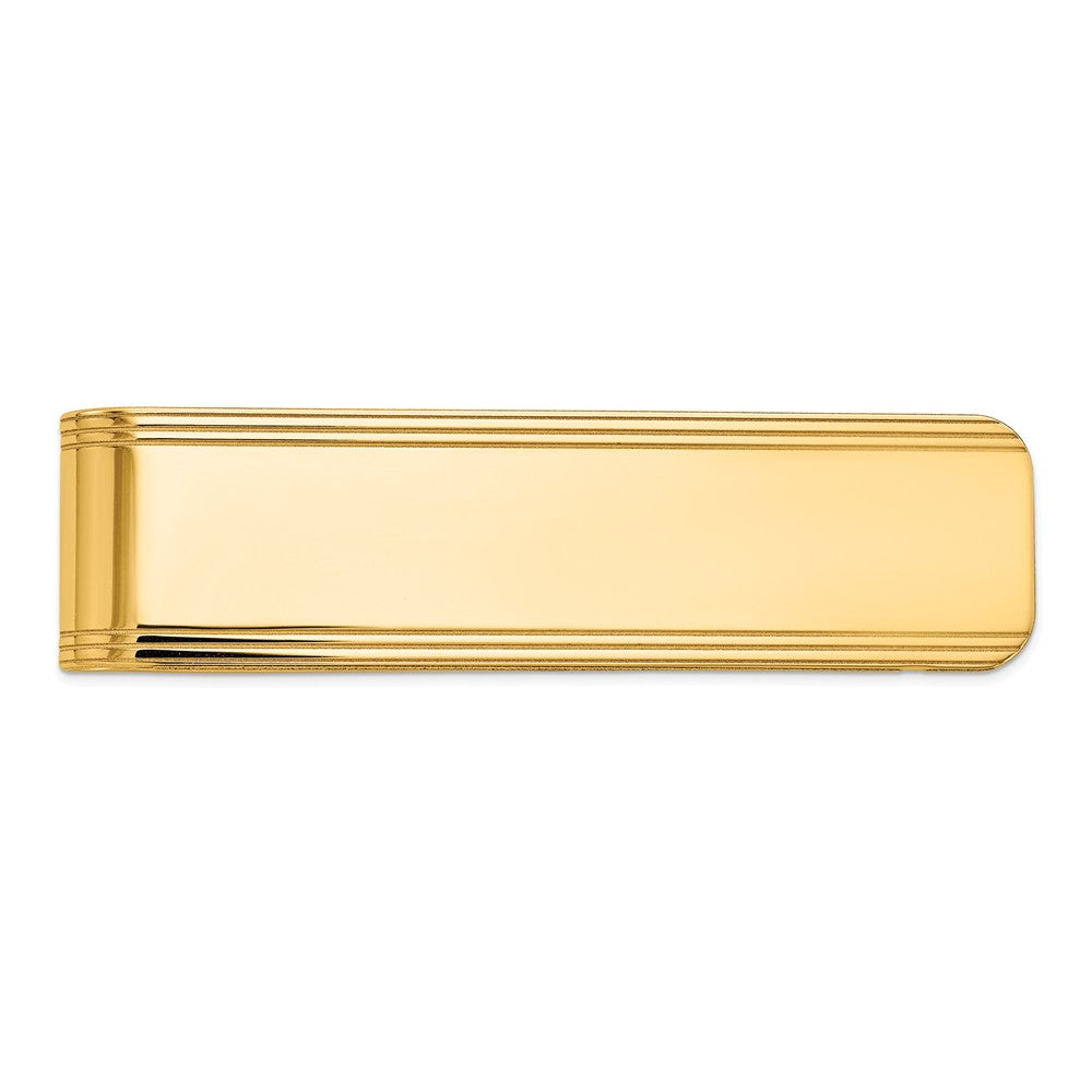 Men's 14k Yellow Gold Carved Fold-Over Money Clip, Item M8143 by The Black Bow Jewelry Co.