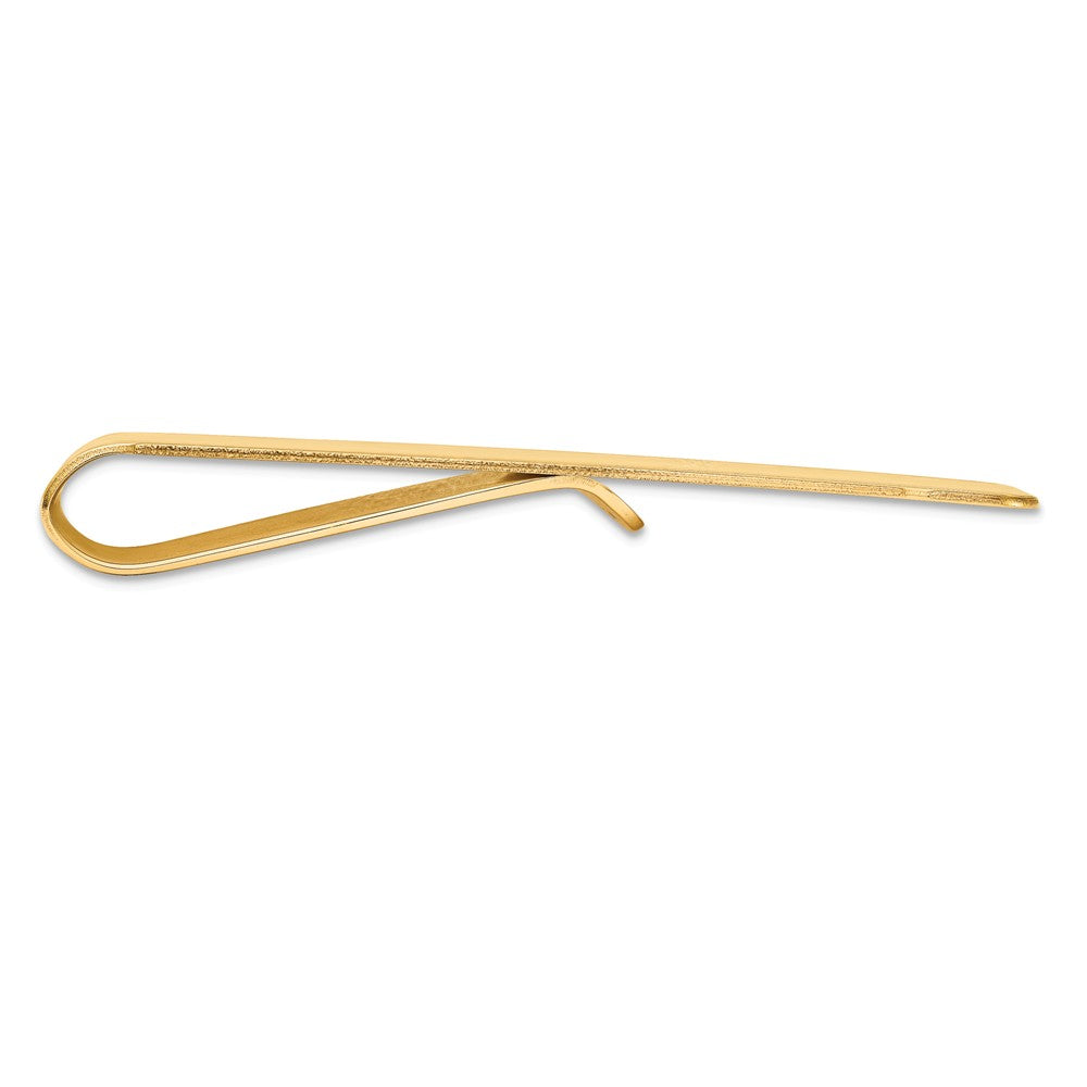 Alternate view of the Men's 14k Yellow Gold Carved Fold-Over Money Clip by The Black Bow Jewelry Co.