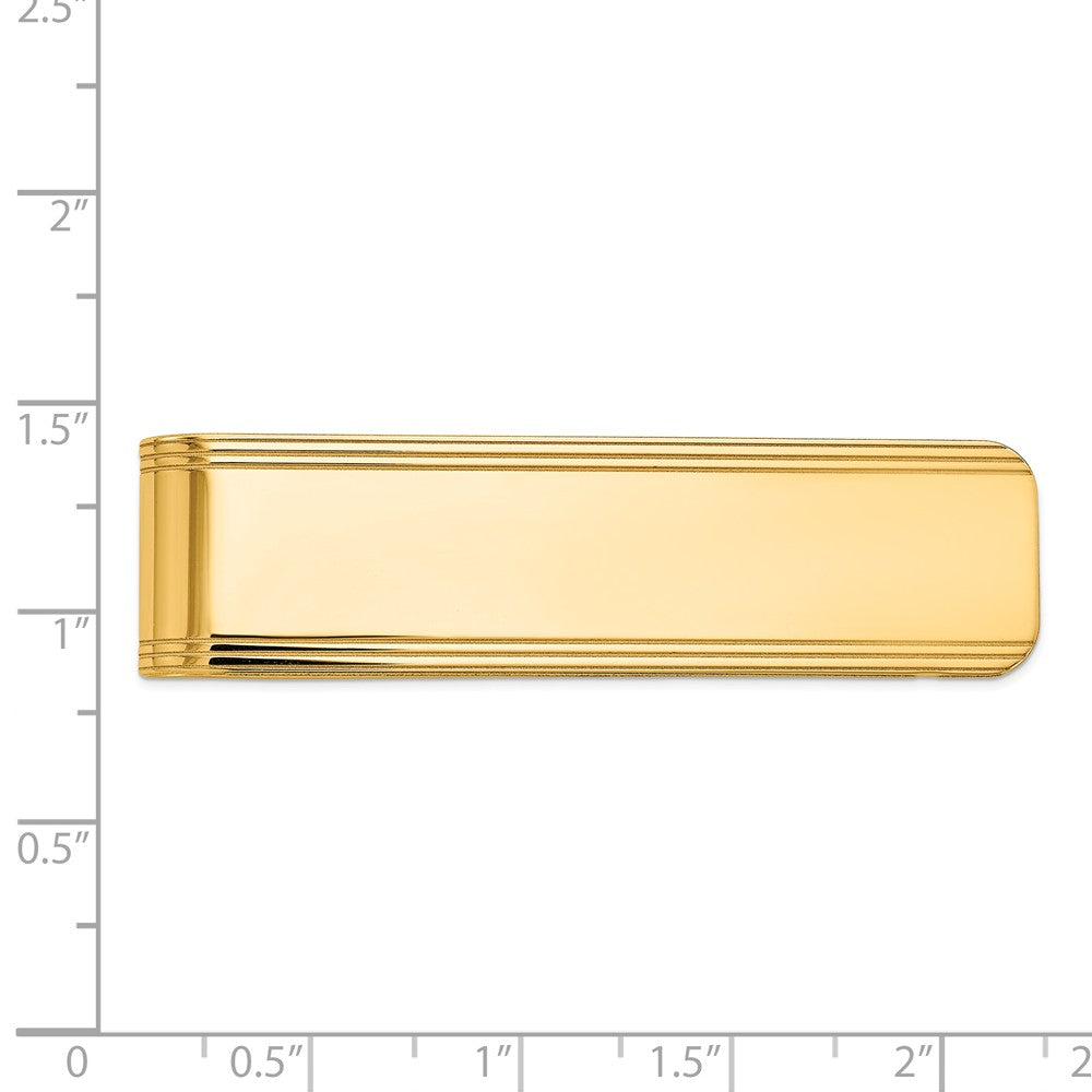 Alternate view of the Men's 14k Yellow Gold Carved Fold-Over Money Clip by The Black Bow Jewelry Co.