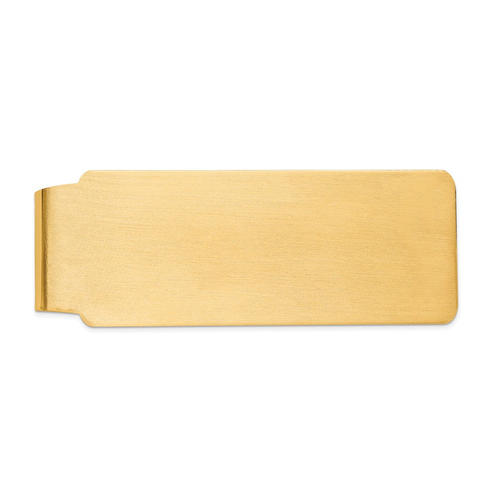 Men's 14k Yellow Gold Satin Fold-Over Money Clip, Item M8144 by The Black Bow Jewelry Co.