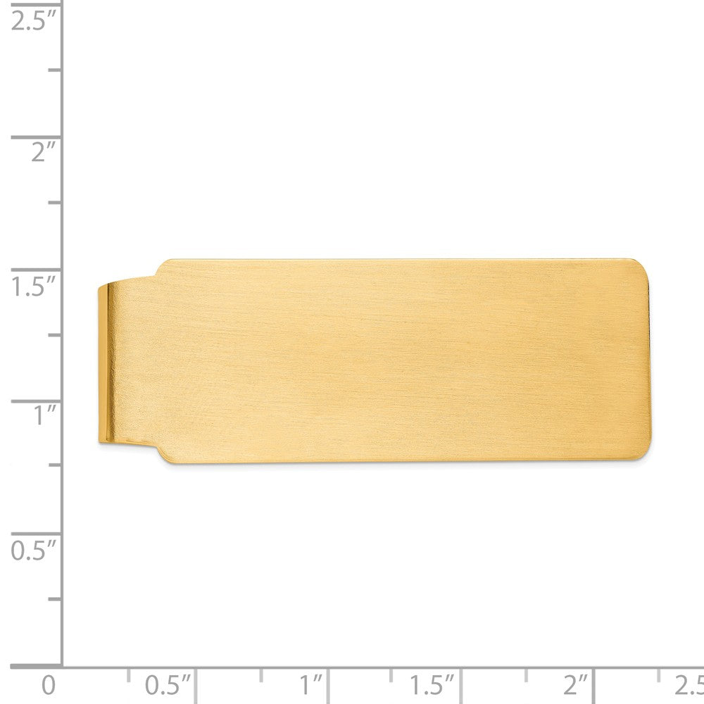 Alternate view of the Men's 14k Yellow Gold Satin Fold-Over Money Clip by The Black Bow Jewelry Co.