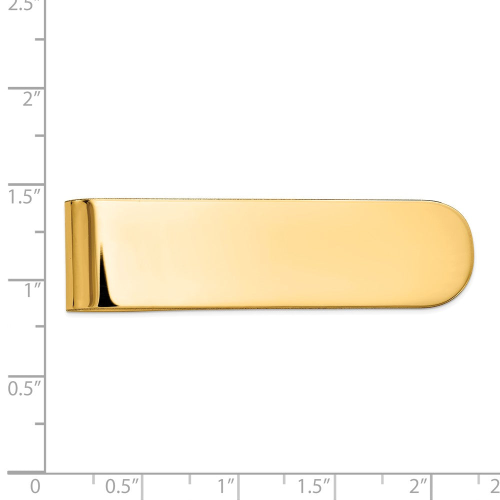 Alternate view of the Men's 14k Yellow Gold Polished Slim Fold-Over Money Clip by The Black Bow Jewelry Co.