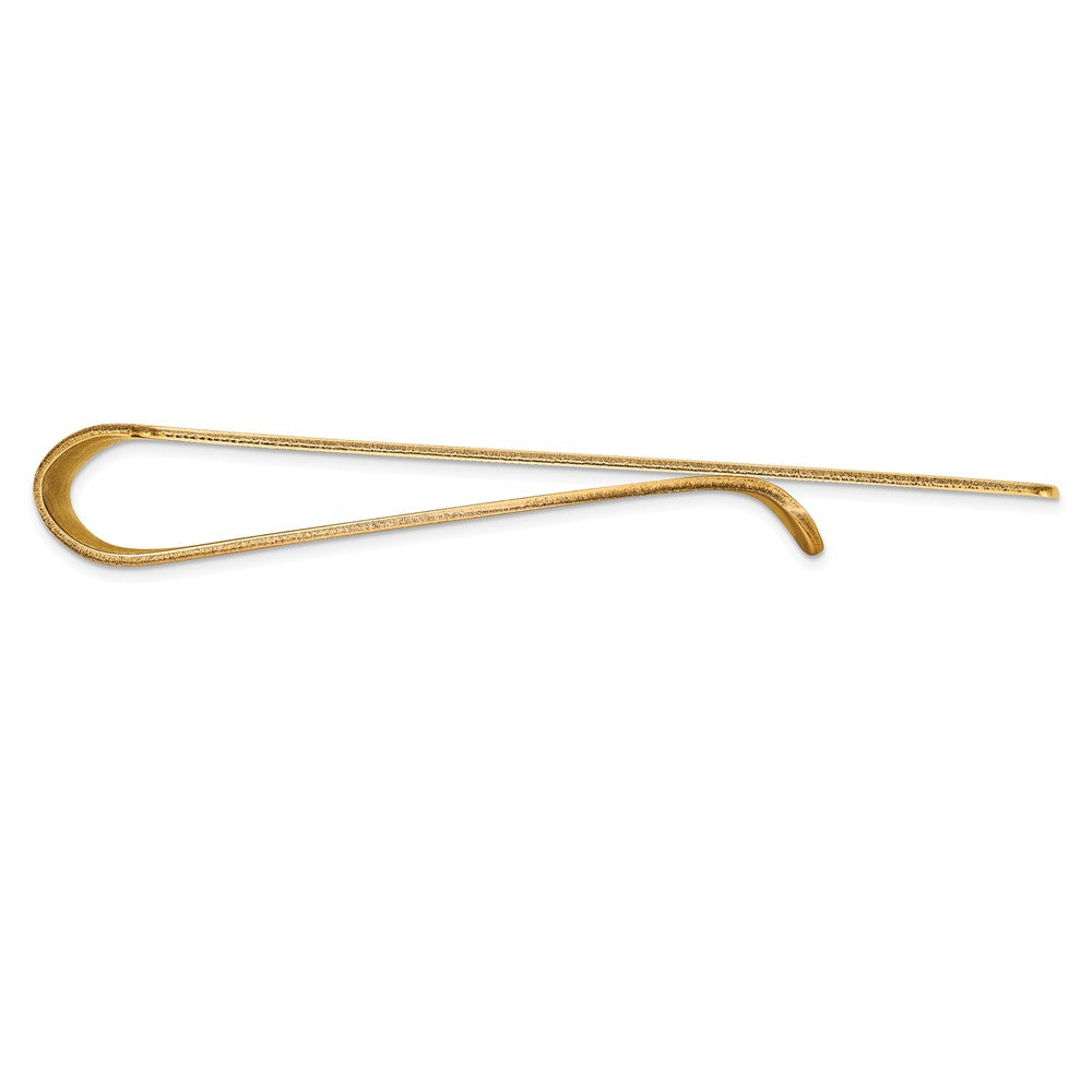 Alternate view of the Men's 14k Yellow Gold Striped Edge Fold-Over Money Clip by The Black Bow Jewelry Co.