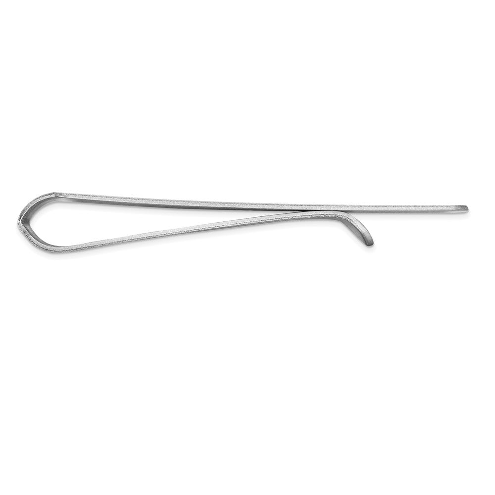 Alternate view of the Men's 14k White Gold Striped Edge Fold-Over Money Clip by The Black Bow Jewelry Co.