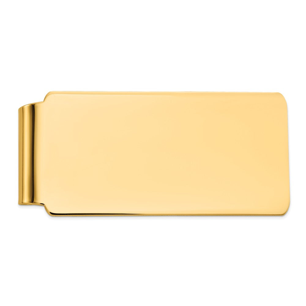Men's 14k Yellow Gold Polished Wide Fold-Over Money Clip, Item M8159 by The Black Bow Jewelry Co.