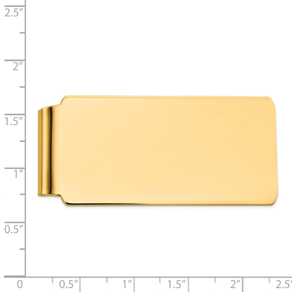 Alternate view of the Men's 14k Yellow Gold Polished Wide Fold-Over Money Clip by The Black Bow Jewelry Co.