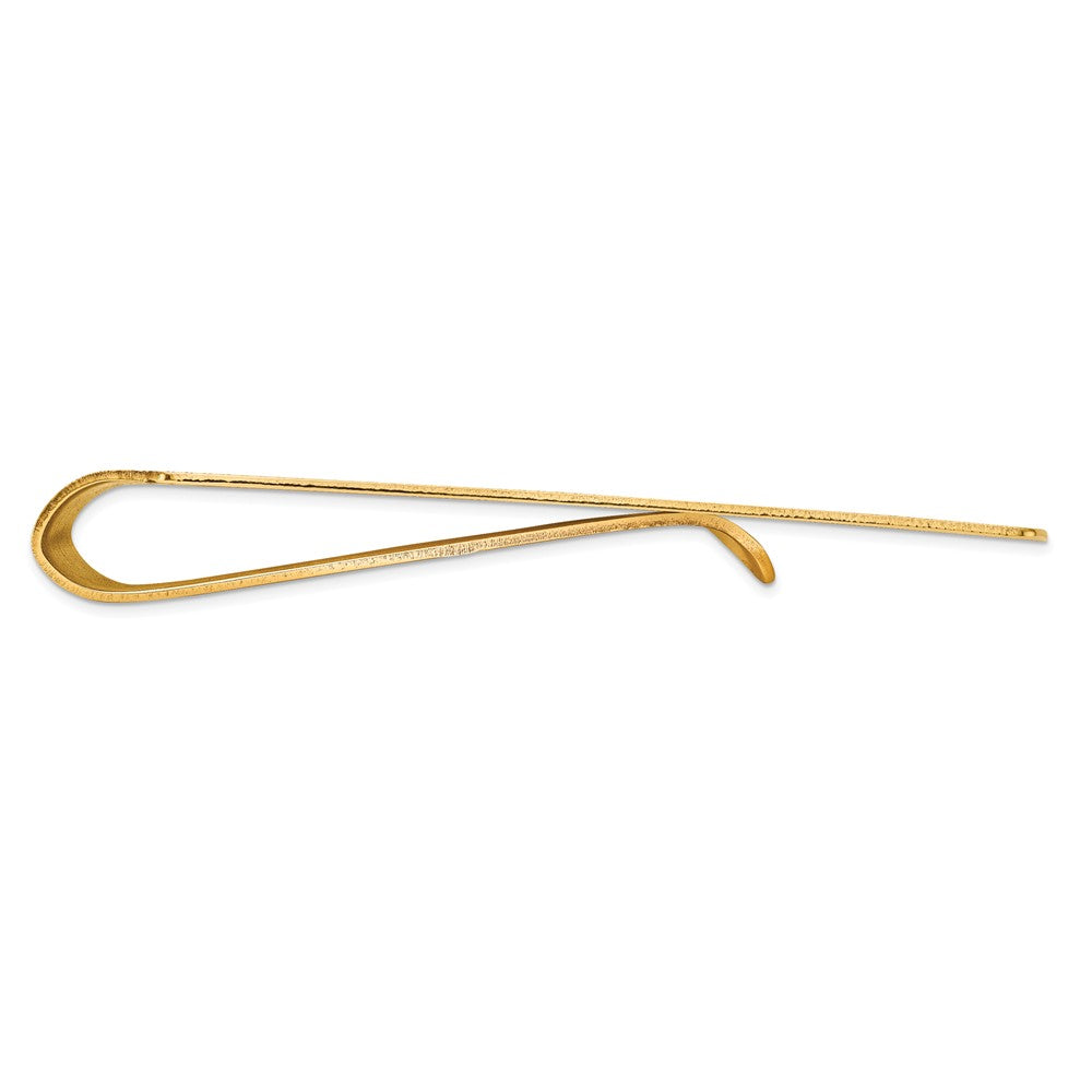 Alternate view of the Men's 14k Yellow Gold Etched Edge Polished Fold-Over Money Clip by The Black Bow Jewelry Co.