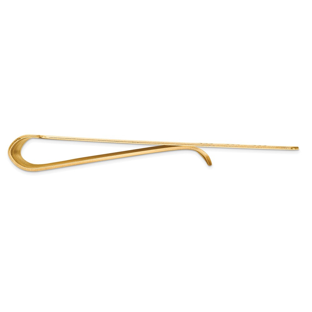 Alternate view of the Men's 14k Yellow Gold Diagonal Striped Wide Money Clip by The Black Bow Jewelry Co.