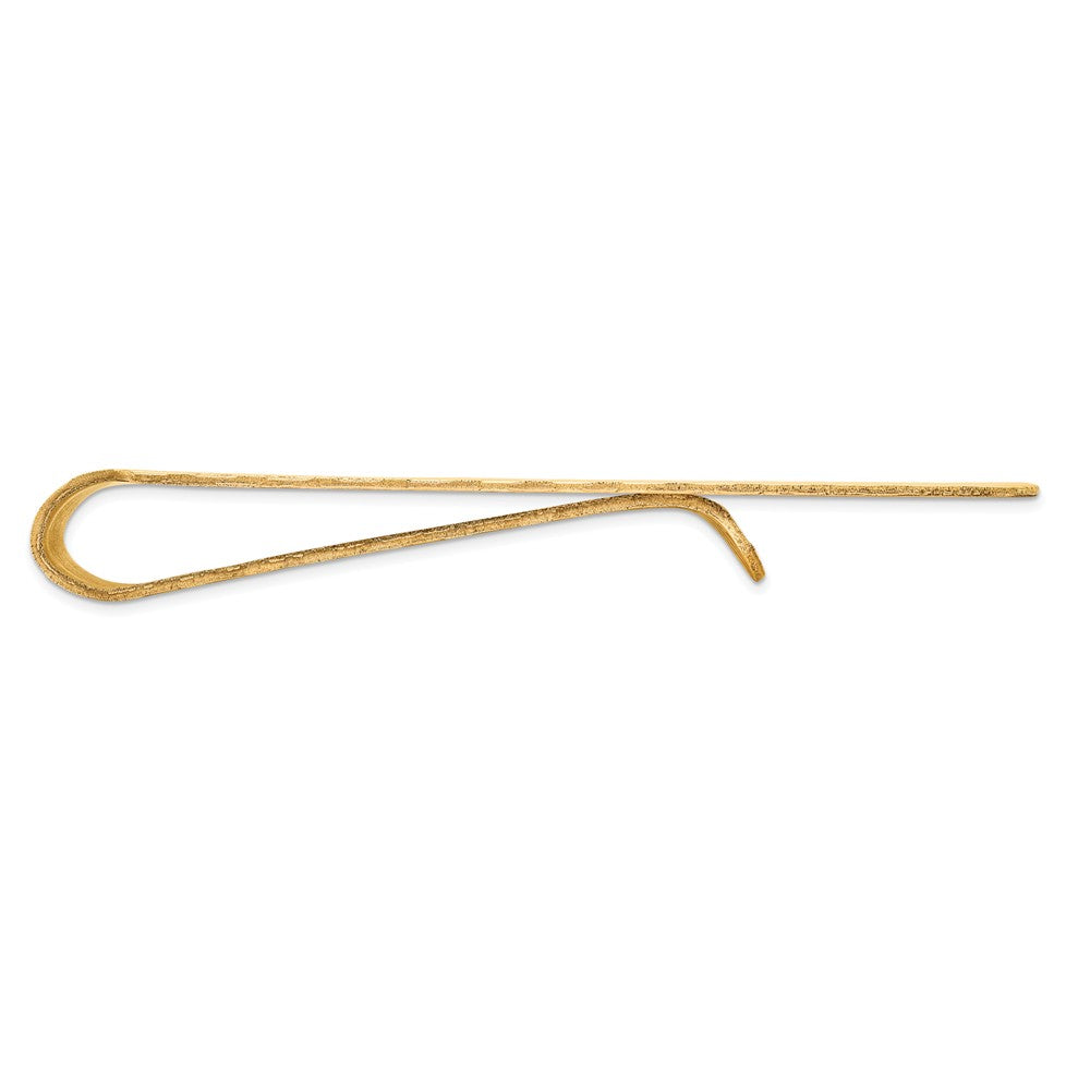 Alternate view of the Men's 14k Yellow Gold Diagonal Textured Striped Wide Money Clip by The Black Bow Jewelry Co.