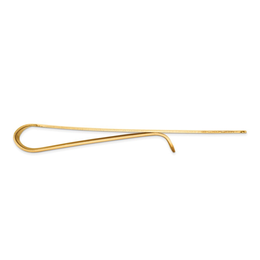 Alternate view of the Men's 14k Yellow Gold Striped Fold-Over Wide Money Clip by The Black Bow Jewelry Co.