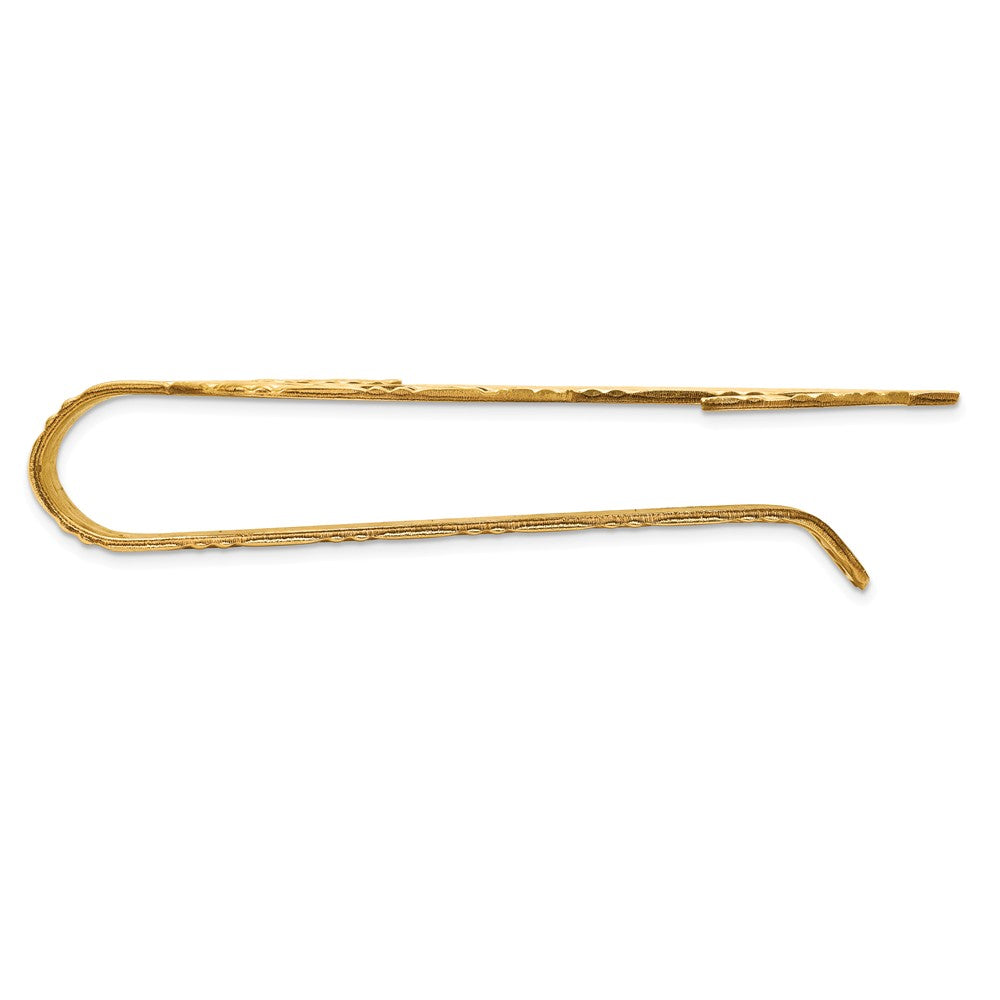 Alternate view of the Men&#39;s 14k Yellow Gold Basket Weave Dollar Sign Fold-Over Money Clip by The Black Bow Jewelry Co.