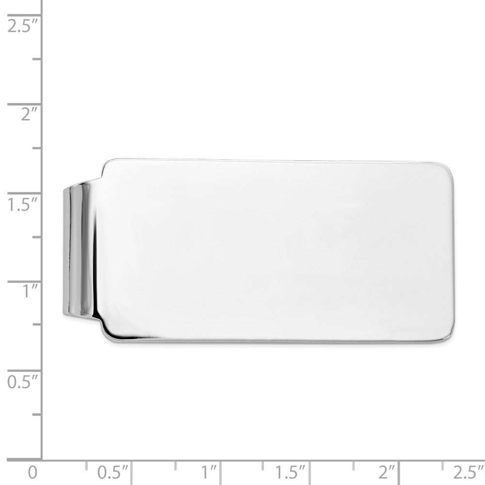 Alternate view of the Men's 14k White Gold Polished Wide Fold-Over Money Clip by The Black Bow Jewelry Co.
