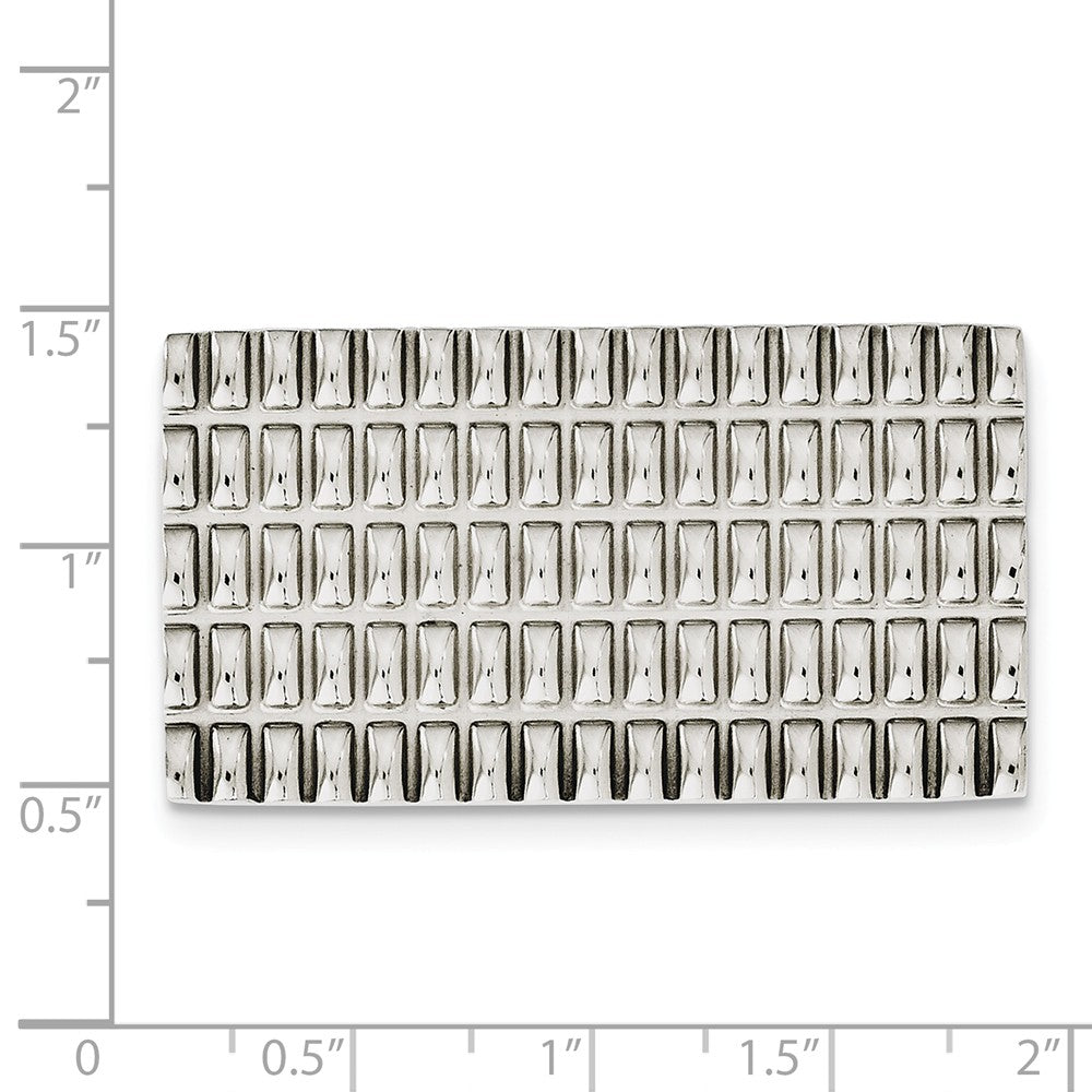 Alternate view of the Wide Polished and Textured Money Clip in Stainless Steel by The Black Bow Jewelry Co.