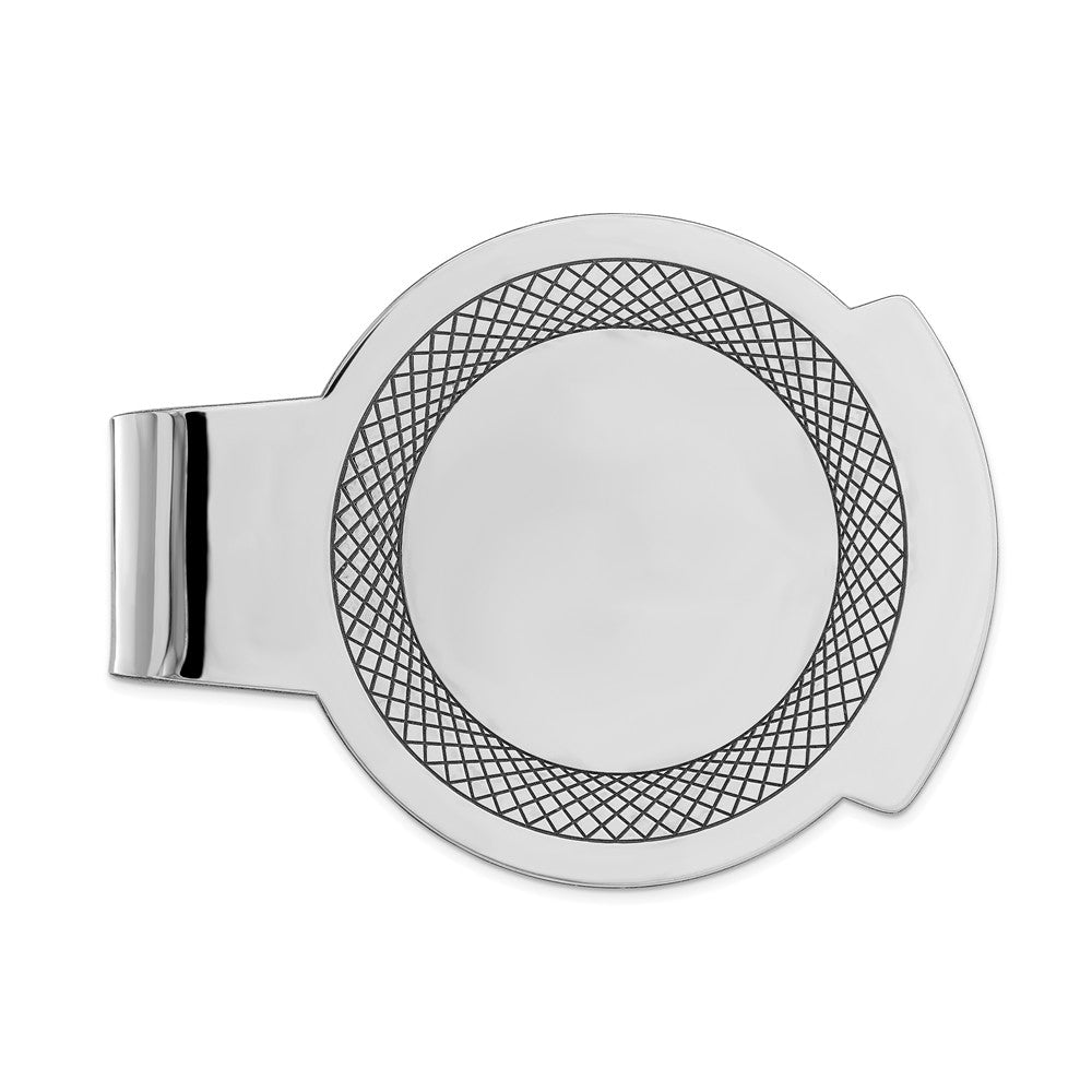 Engravable Wide Round Sterling Silver Money Clip, Item M8360 by The Black Bow Jewelry Co.