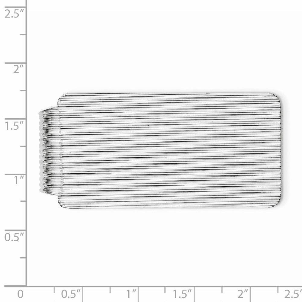 Alternate view of the Wide Textured Sterling Silver Money Clip by The Black Bow Jewelry Co.