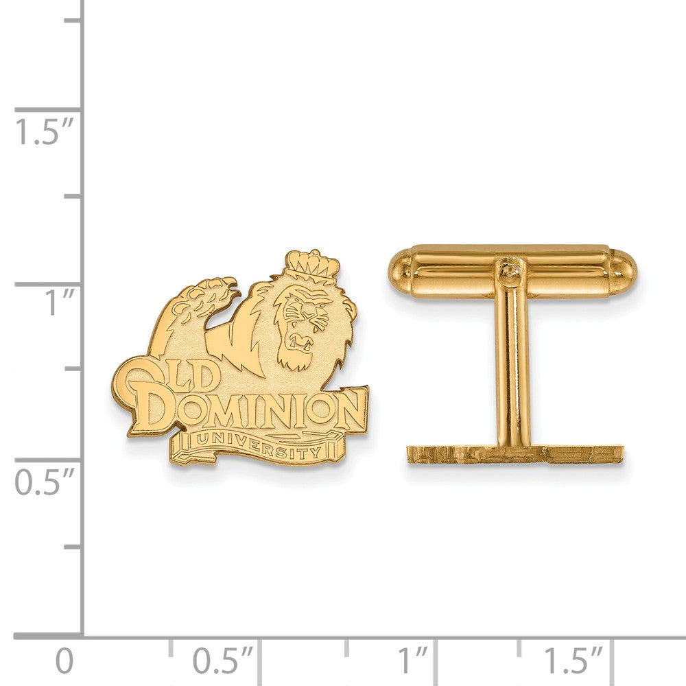 Alternate view of the 14k Yellow Gold Old Dominion University Cuff Links by The Black Bow Jewelry Co.