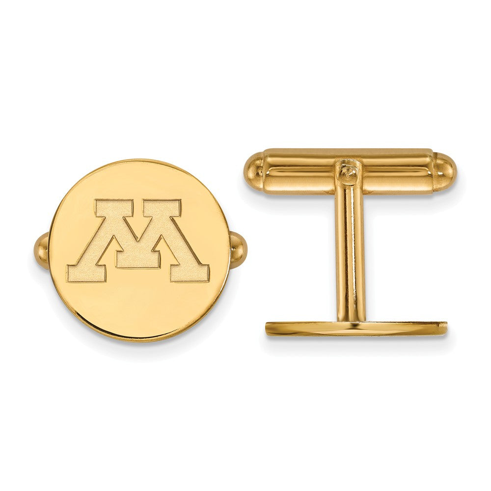 14k Yellow Gold University of Minnesota Cuff Links, Item M8892 by The Black Bow Jewelry Co.
