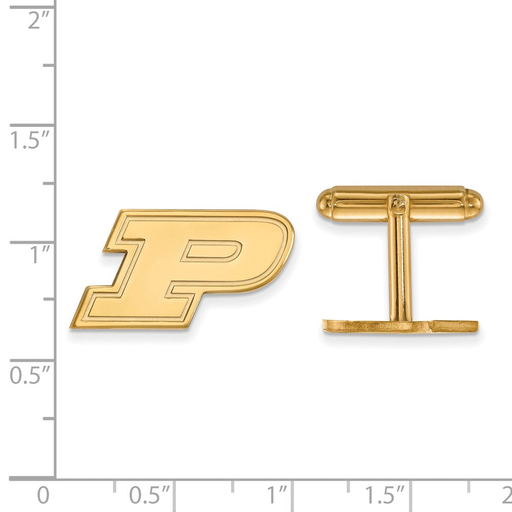 Alternate view of the 14k Yellow Gold Purdue Initial P Cuff Links by The Black Bow Jewelry Co.
