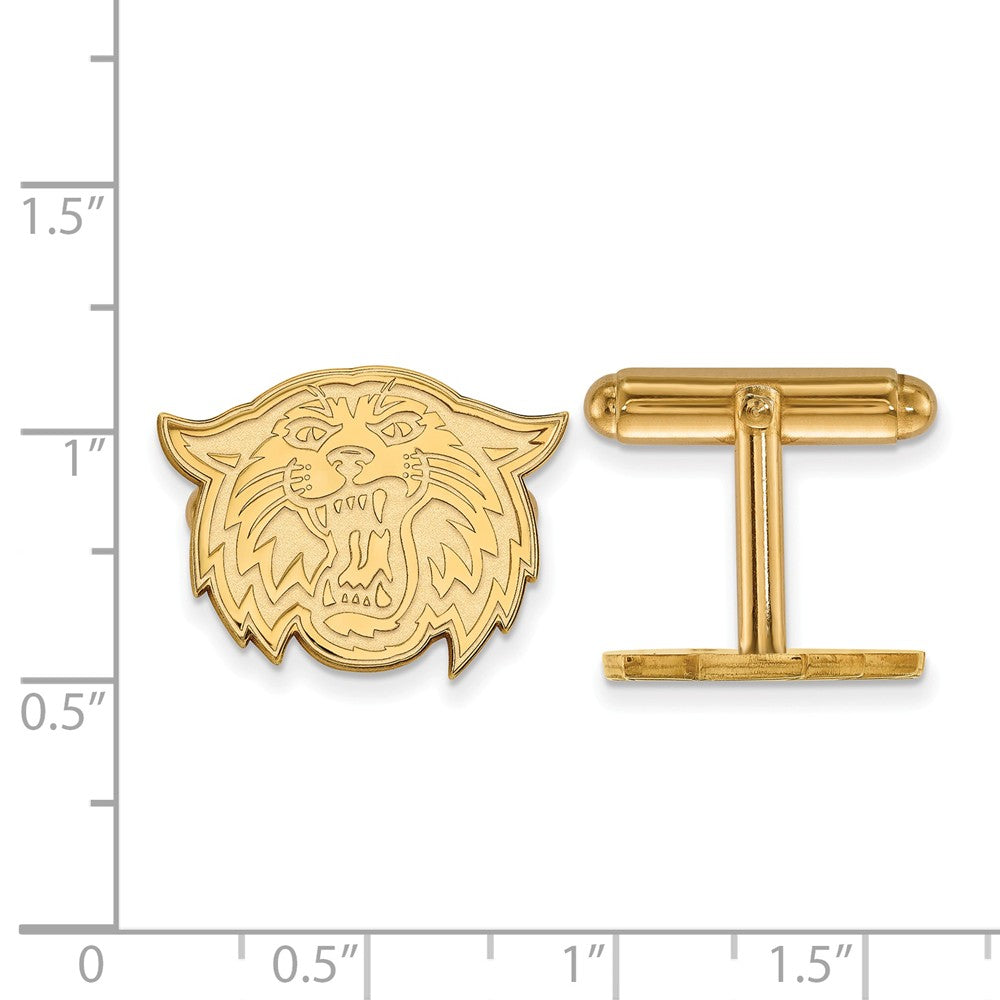 Alternate view of the 14k Yellow Gold Villanova University Cuff Links by The Black Bow Jewelry Co.