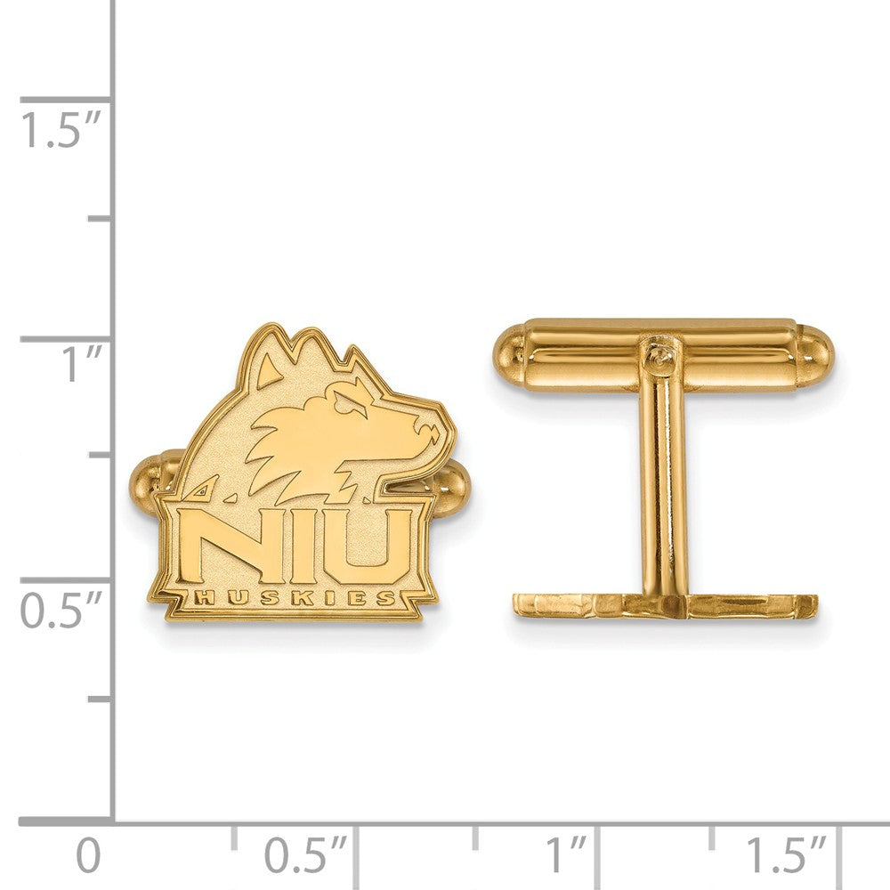 Alternate view of the 14k Gold Plated Silver Northern Illinois University Cuff Links by The Black Bow Jewelry Co.