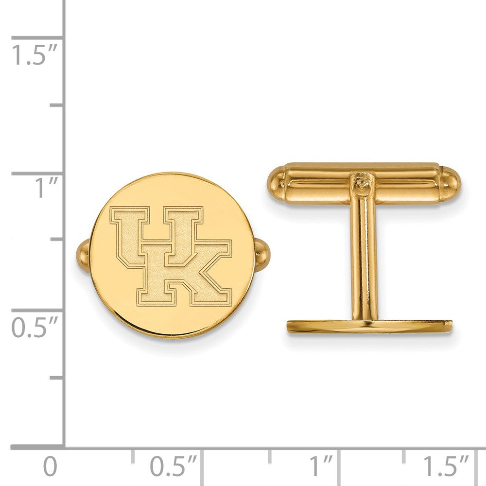 Alternate view of the 14k Gold Plated Silver Univ. of Kentucky Cuff Links by The Black Bow Jewelry Co.