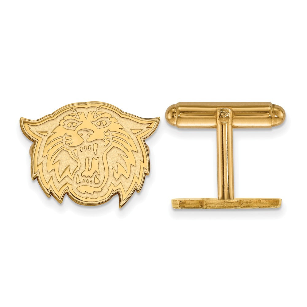 14k Gold Plated Silver Villanova University Cuff Links, Item M9135 by The Black Bow Jewelry Co.