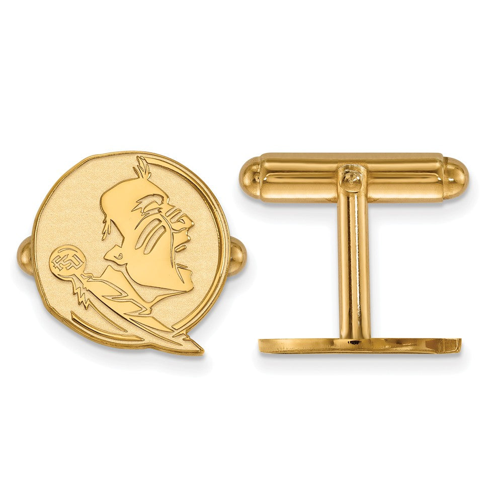 14k Gold Plated Silver Florida State University Cuff Links, Item M9145 by The Black Bow Jewelry Co.