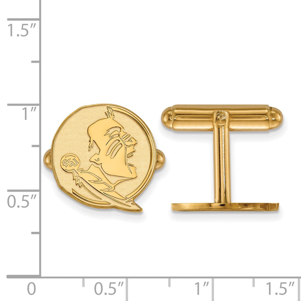 Alternate view of the 14k Gold Plated Silver Florida State University Cuff Links by The Black Bow Jewelry Co.