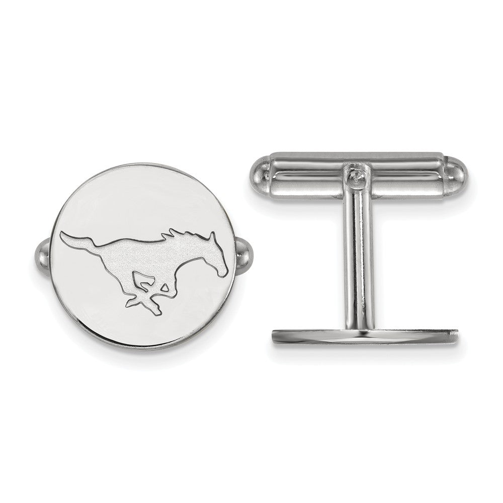 Sterling Silver Southern Methodist University Cuff Link, Item M9211 by The Black Bow Jewelry Co.