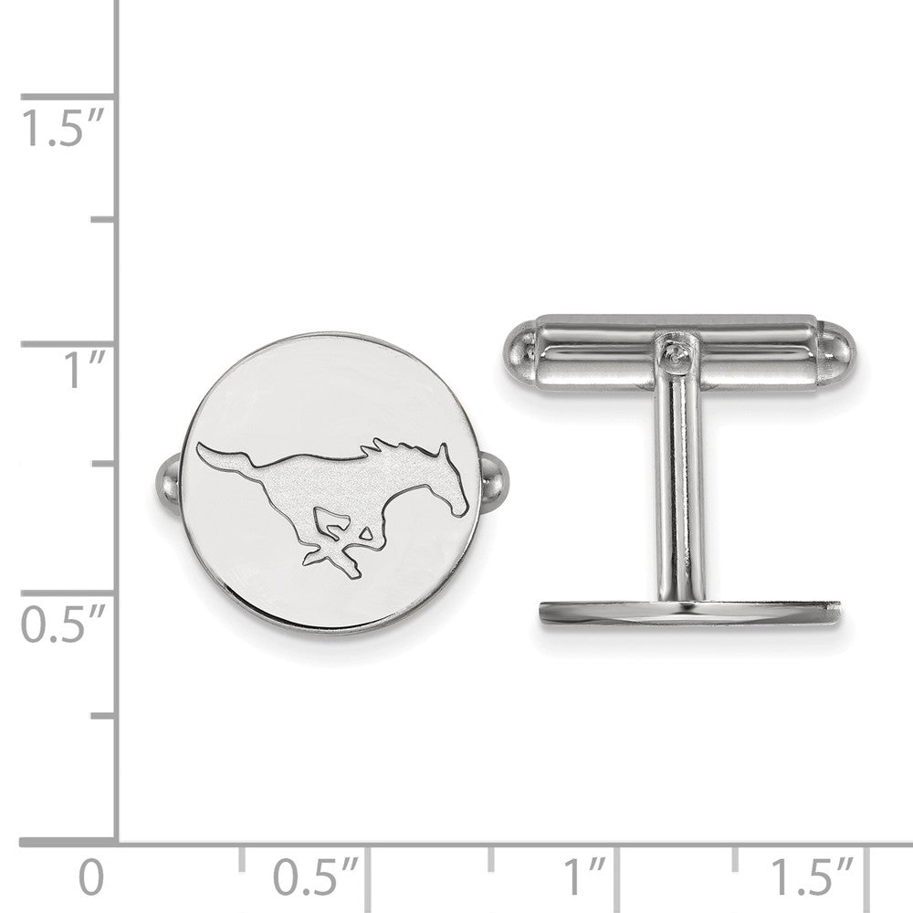 Alternate view of the Sterling Silver Southern Methodist University Cuff Link by The Black Bow Jewelry Co.