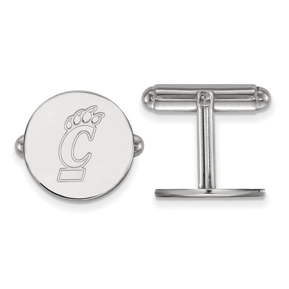 Sterling Silver University of Cincinnati Cuff Links, Item M9216 by The Black Bow Jewelry Co.