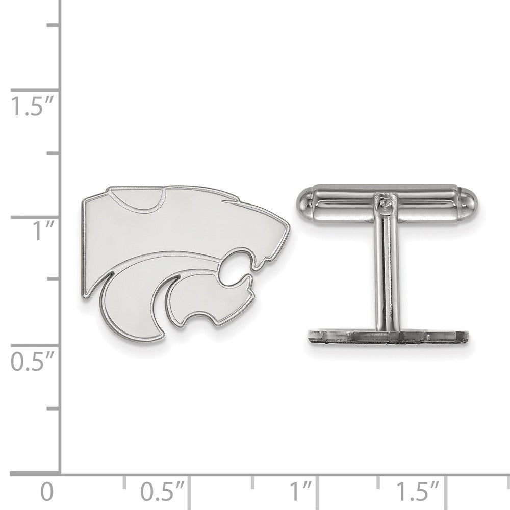 Alternate view of the Sterling Silver Kansas State University Mascot Cuff Links by The Black Bow Jewelry Co.
