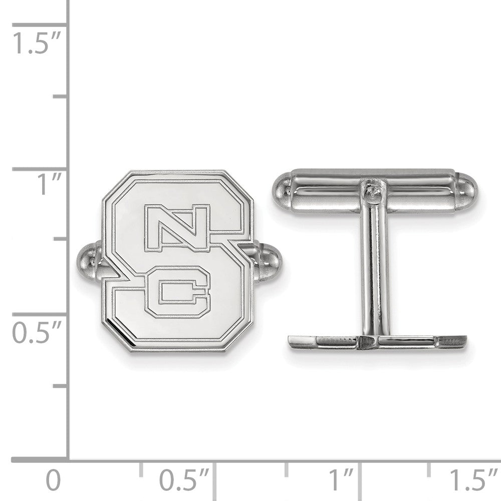Alternate view of the Sterling Silver North Carolina State University 'NCS' Cuff Links by The Black Bow Jewelry Co.