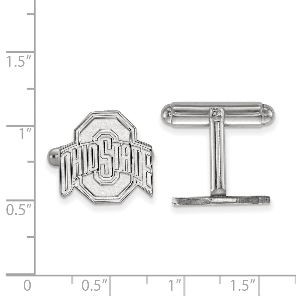 Alternate view of the Sterling Silver Ohio State University Cuff Links by The Black Bow Jewelry Co.