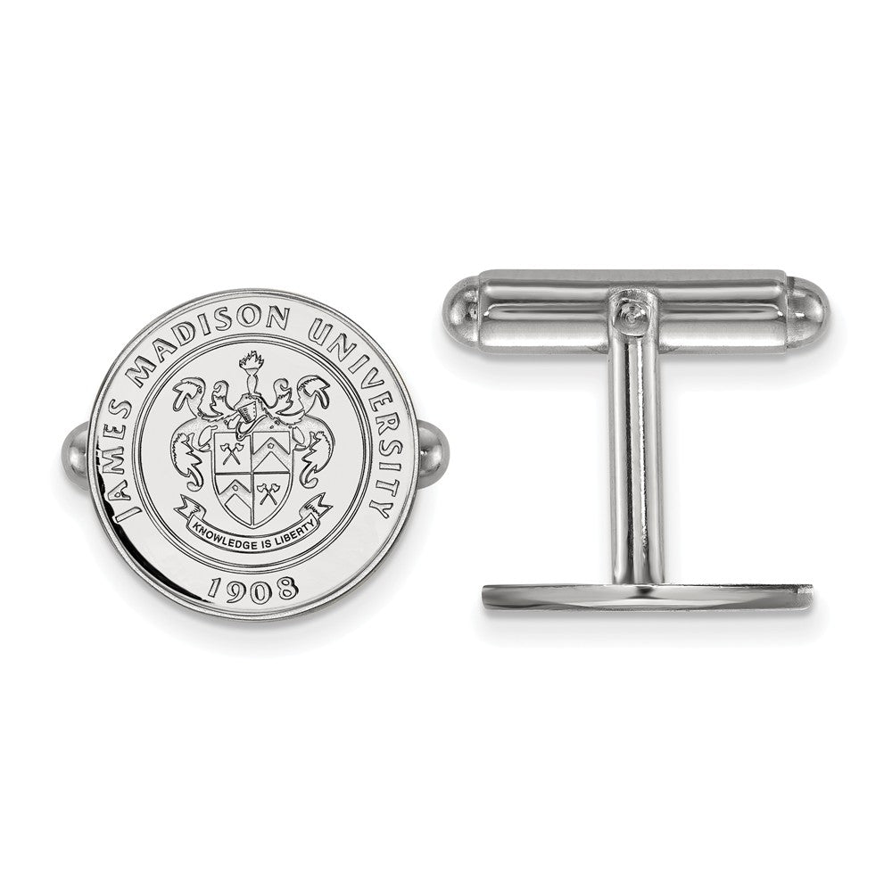 Sterling Silver James Madison University Crest Cuff Links, Item M9264 by The Black Bow Jewelry Co.