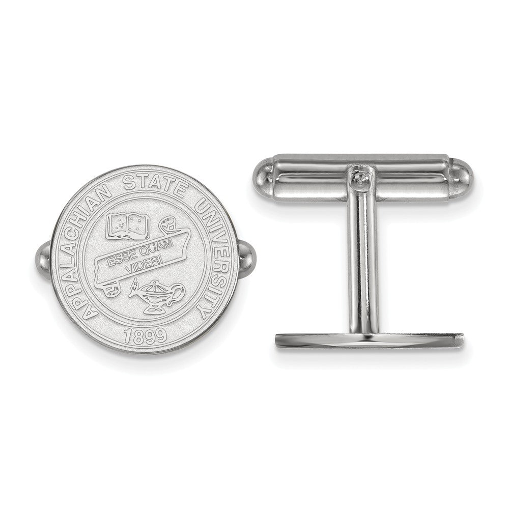 Sterling Silver Appalachian State University Crest Cuff Links, Item M9275 by The Black Bow Jewelry Co.