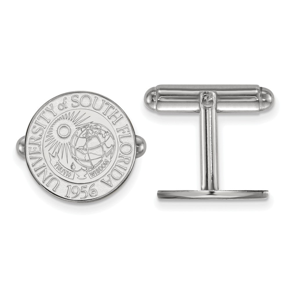 Sterling Silver University of South Florida Crest Cuff Links, Item M9277 by The Black Bow Jewelry Co.