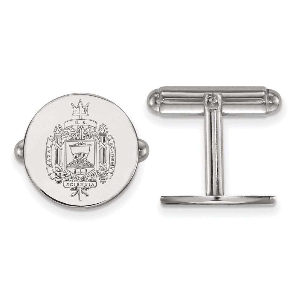 Sterling Silver U.S. Naval Academy Crest Cuff Links, Item M9295 by The Black Bow Jewelry Co.
