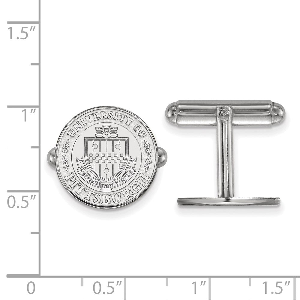 Alternate view of the Sterling Silver University of Pittsburgh Crest Cuff Links by The Black Bow Jewelry Co.