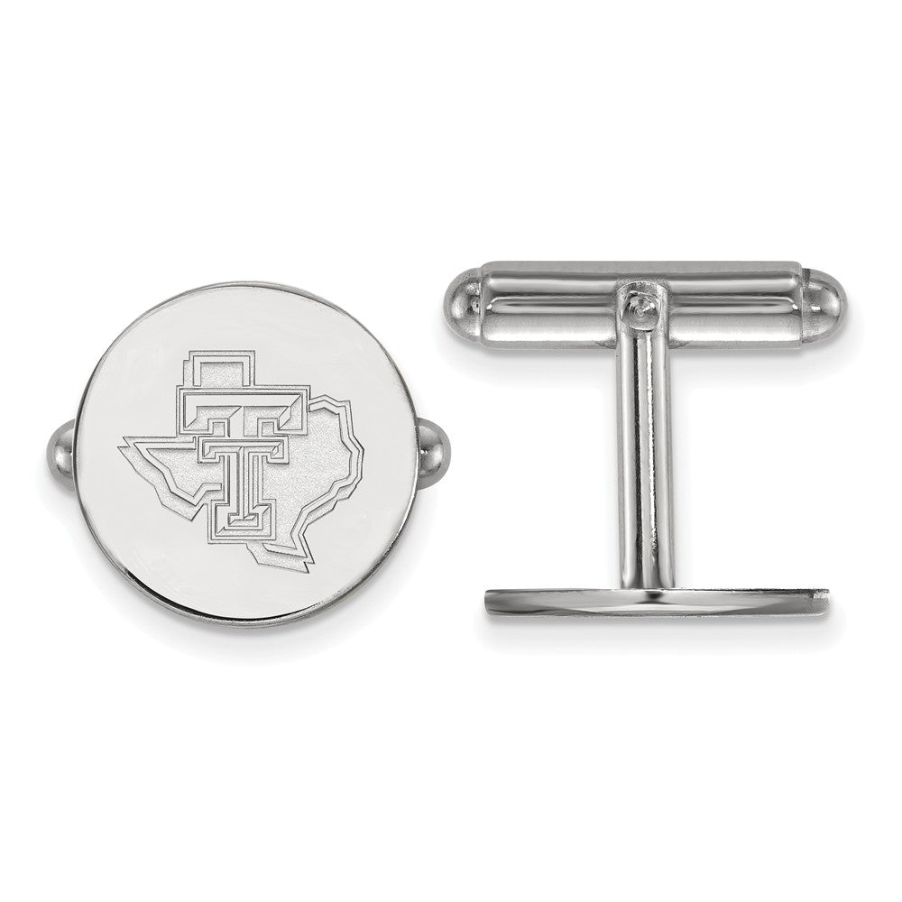 Sterling Silver Texas Tech University Cuff Links, Item M9311 by The Black Bow Jewelry Co.