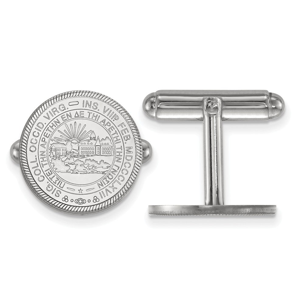 Sterling Silver West Virginia University Crest Cuff Links, Item M9318 by The Black Bow Jewelry Co.