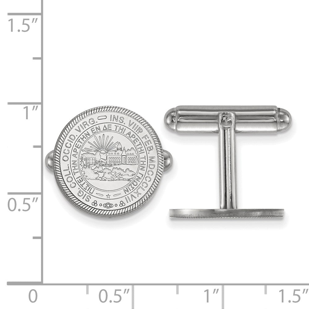 Alternate view of the Sterling Silver West Virginia University Crest Cuff Links by The Black Bow Jewelry Co.