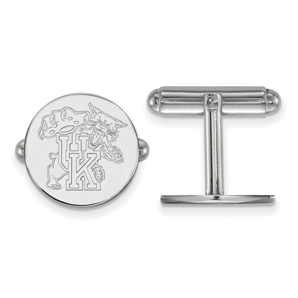 Sterling Silver University of Kentucky Cuff Links, Item M9324 by The Black Bow Jewelry Co.