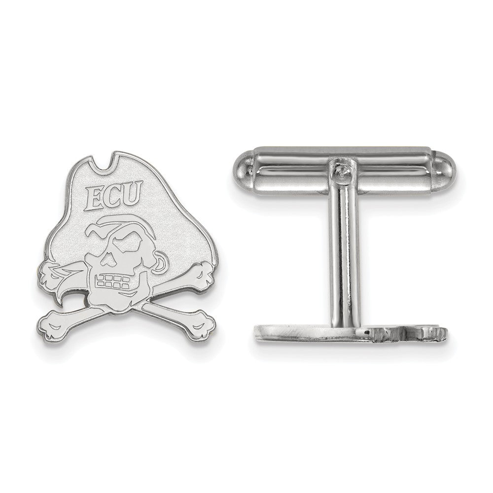 Sterling Silver East Carolina University Cuff Links, Item M9329 by The Black Bow Jewelry Co.
