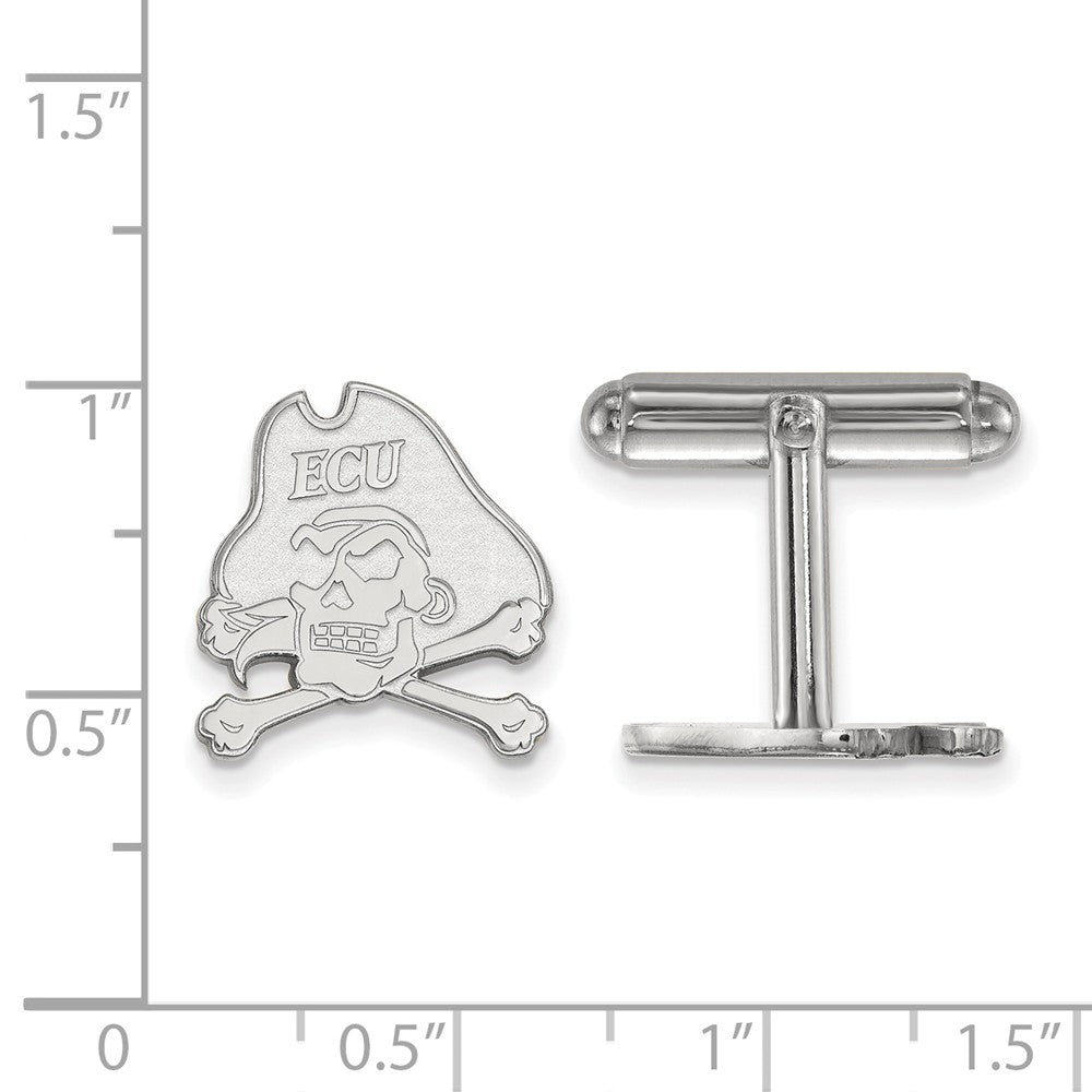 Alternate view of the Sterling Silver East Carolina University Cuff Links by The Black Bow Jewelry Co.