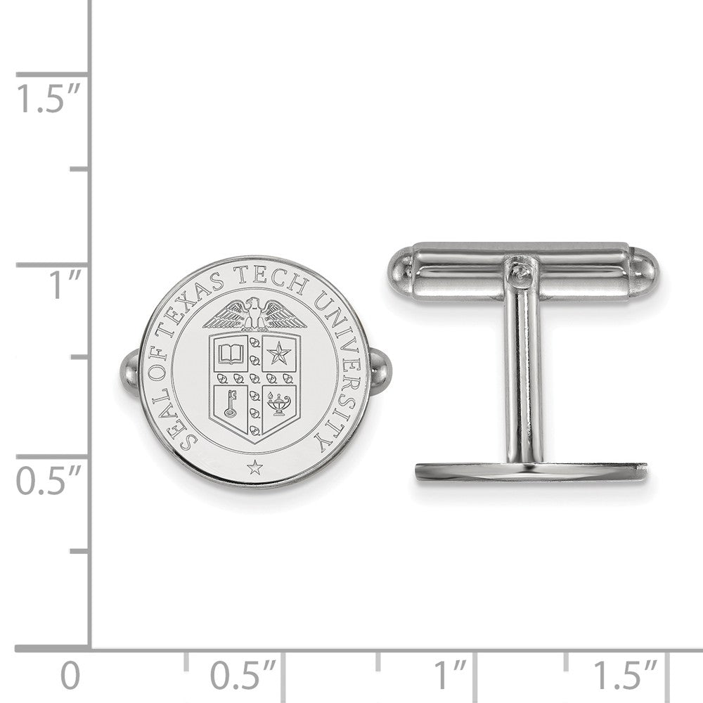 Alternate view of the Sterling Silver Texas Tech University Crest Cuff Links by The Black Bow Jewelry Co.