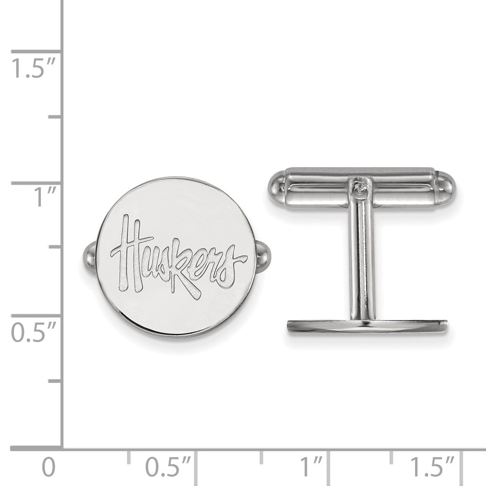 Alternate view of the Sterling Silver University of Nebraska &#39;Huskers&#39; Cuff Links by The Black Bow Jewelry Co.