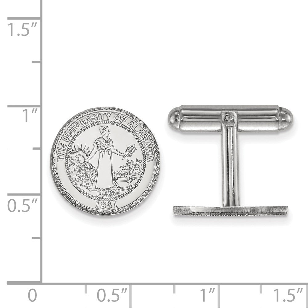 Alternate view of the Sterling Silver University of Alabama Crest Cuff Links by The Black Bow Jewelry Co.