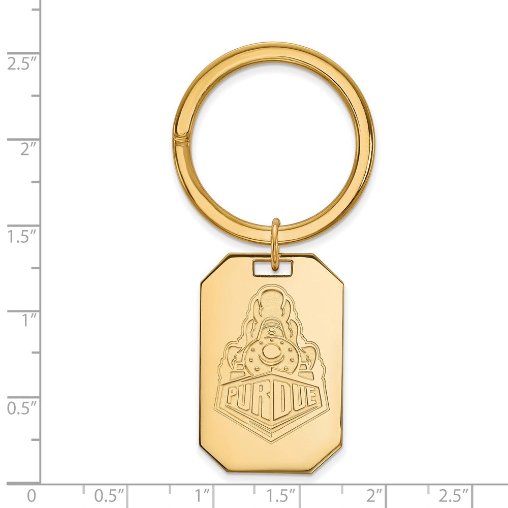 Alternate view of the 14k Gold Plated Silver Purdue University Key Chain by The Black Bow Jewelry Co.